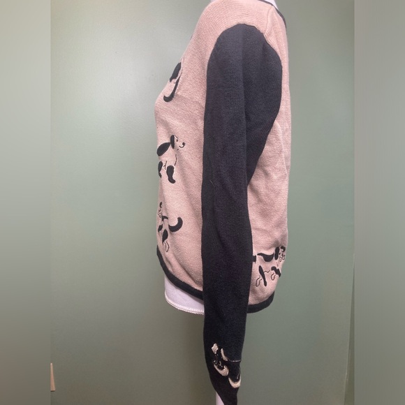 Vintage Christopher Banks Sweater Womens Medium Dog Embroidered 2004 Cute Bones - Picture 5 of 14